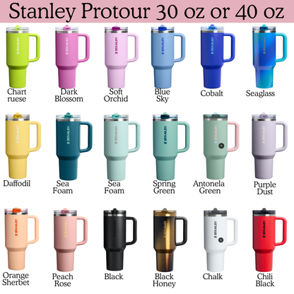 a collection of twelve stainless steel tumblers in various colors, including pink, blue, green, black, and red.
