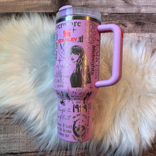 Engraved Stanley Tumbler – 40oz Stainless Steel Hot Cold Tumbler in Amethyst
