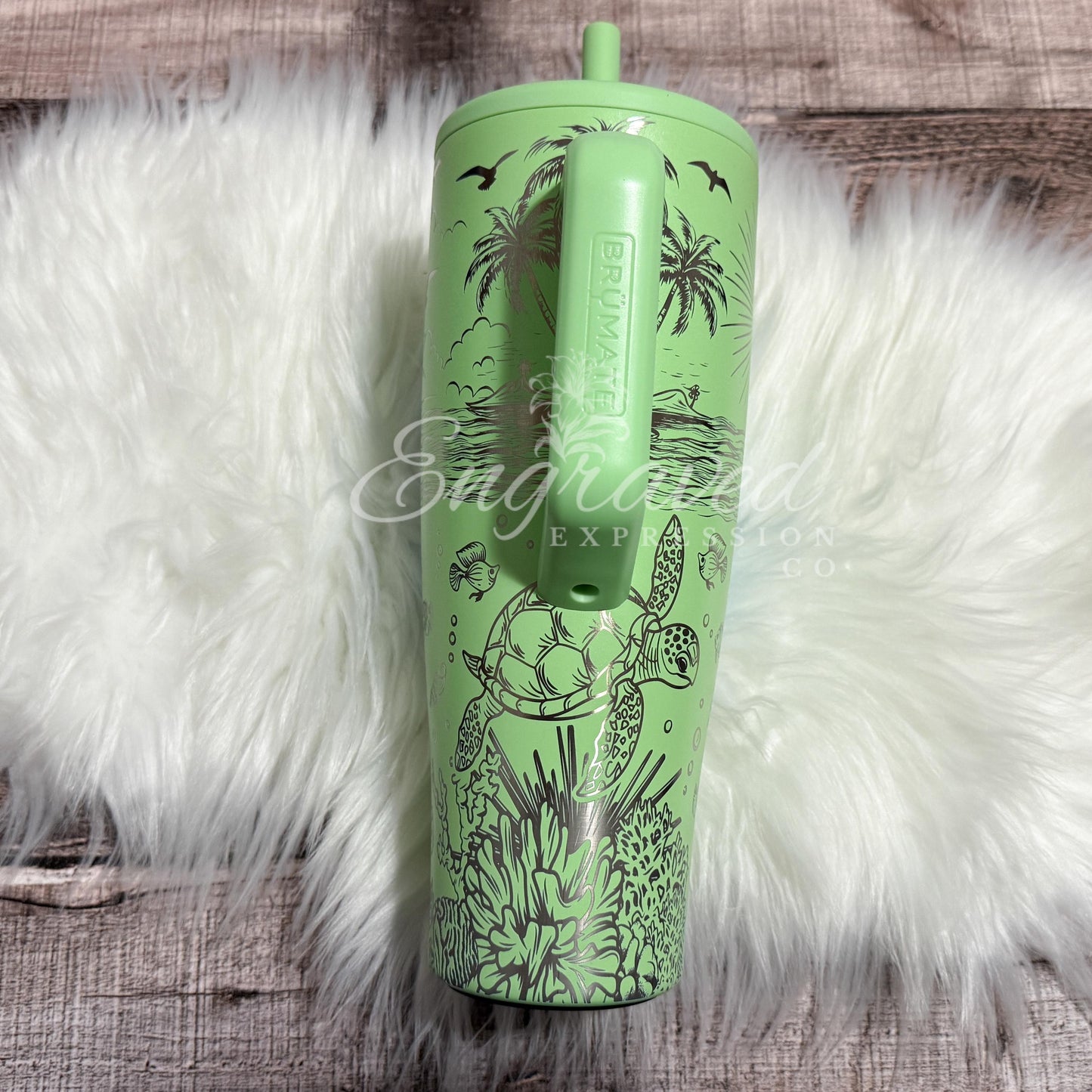 Brumate Era Tumbler - 40oz Engraved Turtle Design Leakproof Cup | Custom Gift
