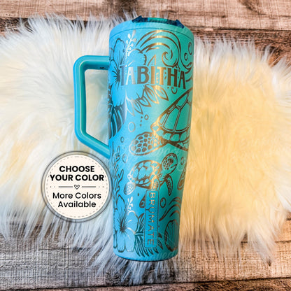 Personalized Brumate Tumbler, 40Oz Era Flip, Curacoa Sea Turtle