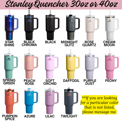 a collection of twelve stainless steel tumblers in various colors, including black, blue, pink, yellow, peach, soft orchid, purple, peach, peach, daffodil, purple, peony, and pumpkin spice.