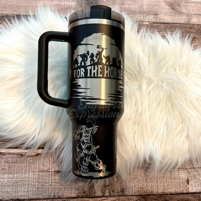 Stanley 40oz Tumbler | Engraved Fantasy Warrior Design - Custom Name, Vacuum Insulated Cup