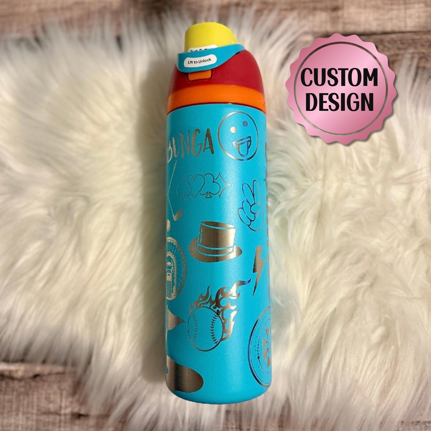 Custom Engraved Tumbler - Personalized Water Bottle | Leakproof Drinkware for Kids