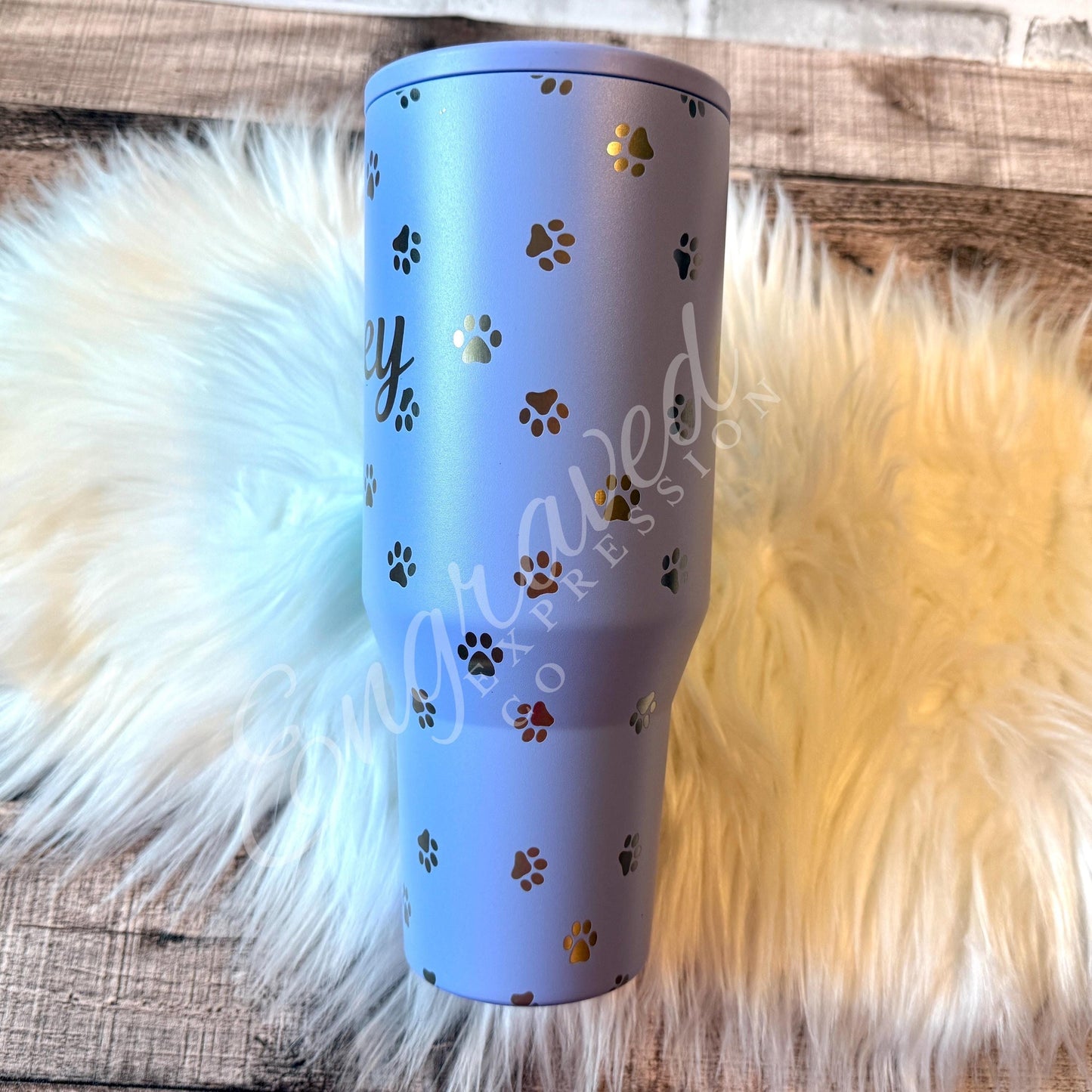 Engraved HydroJug Tumbler - Paw Print Travel Bottle | Durable Insulated Drinkware