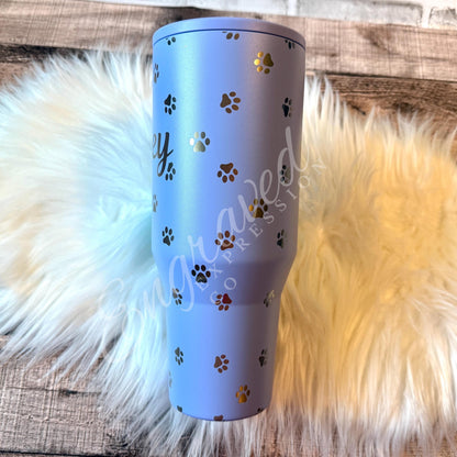Engraved HydroJug Tumbler - Paw Print Travel Bottle | Durable Insulated Drinkware