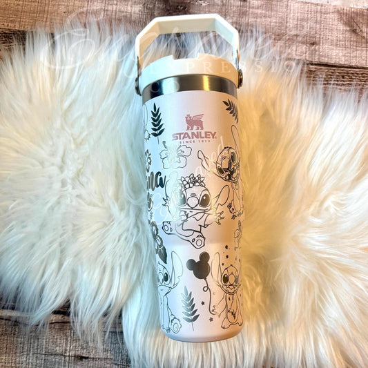 Stanley IceFlow Tumbler – 30oz Rose Quartz, Insulated Double Wall, Custom Engraved Design