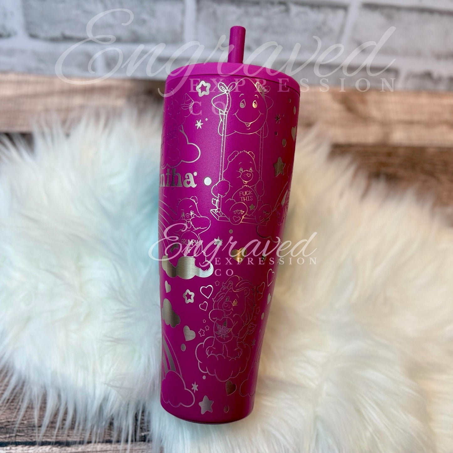 Engraved Brumate Tumbler - 40oz Insulated Stainless Steel Drinkware | Sassy Swear Bear Design
