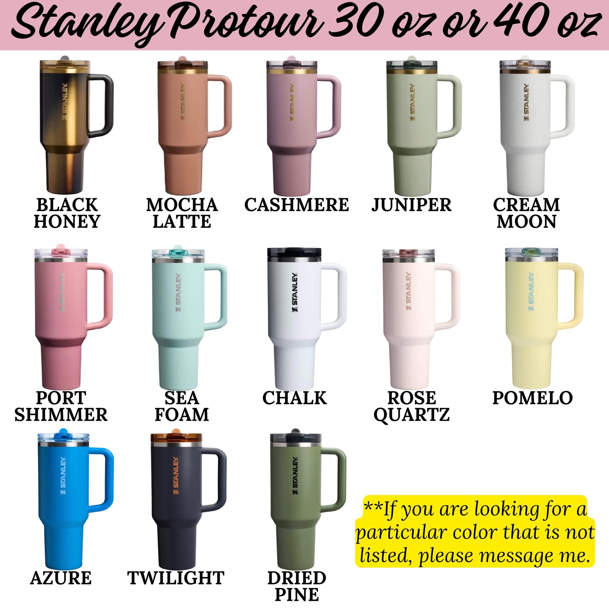 a collection of twelve different colored stainless steel tumblers, each with a unique color and design.