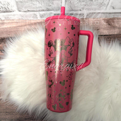 Brumate Era Tumbler - 40 oz Engraved Glitter Pink Leakproof Insulated Cup