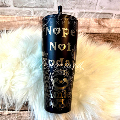 Engraved Brumate Tumbler - Personalized 40 oz Sloth Design Leak Proof Travel Mug