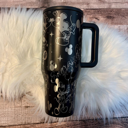 Engraved Hydrojug Tumbler - Custom Black Travel Tumbler With Cute Engraved Design