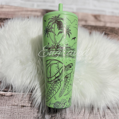 Brumate Era Tumbler - 40oz Engraved Turtle Design Leakproof Cup | Custom Gift