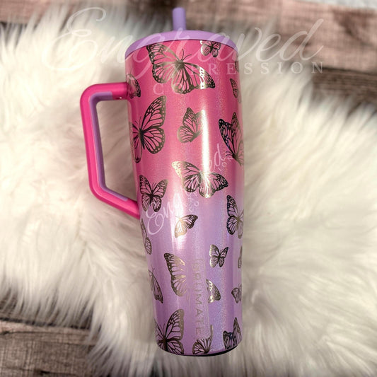 Engraved Brumate Tumbler - 40 oz Era Cotton Candy | Butterfly Design, Limited Edition