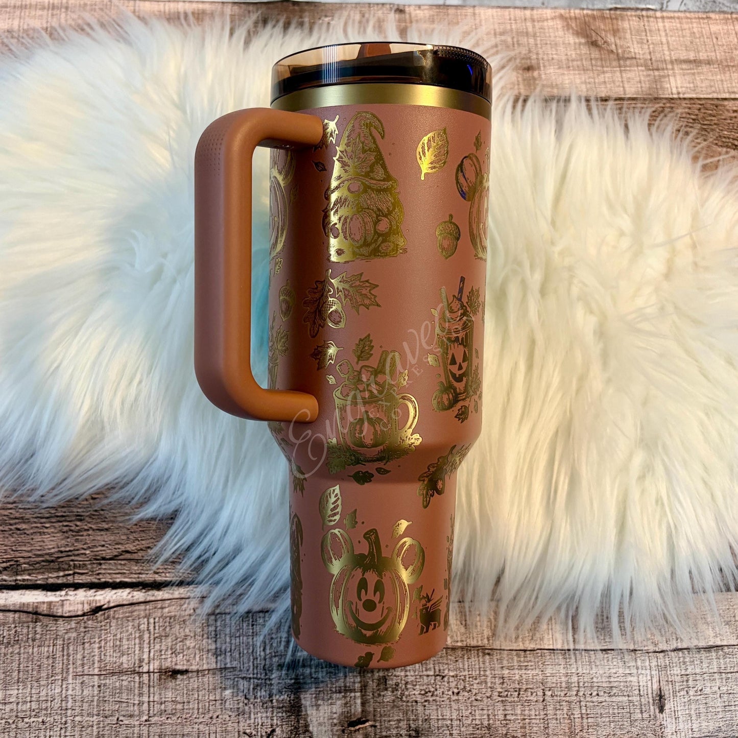 Stanley Mocha Latte Tumbler – Autumn Engraved Stainless Steel Pumpkin Cup