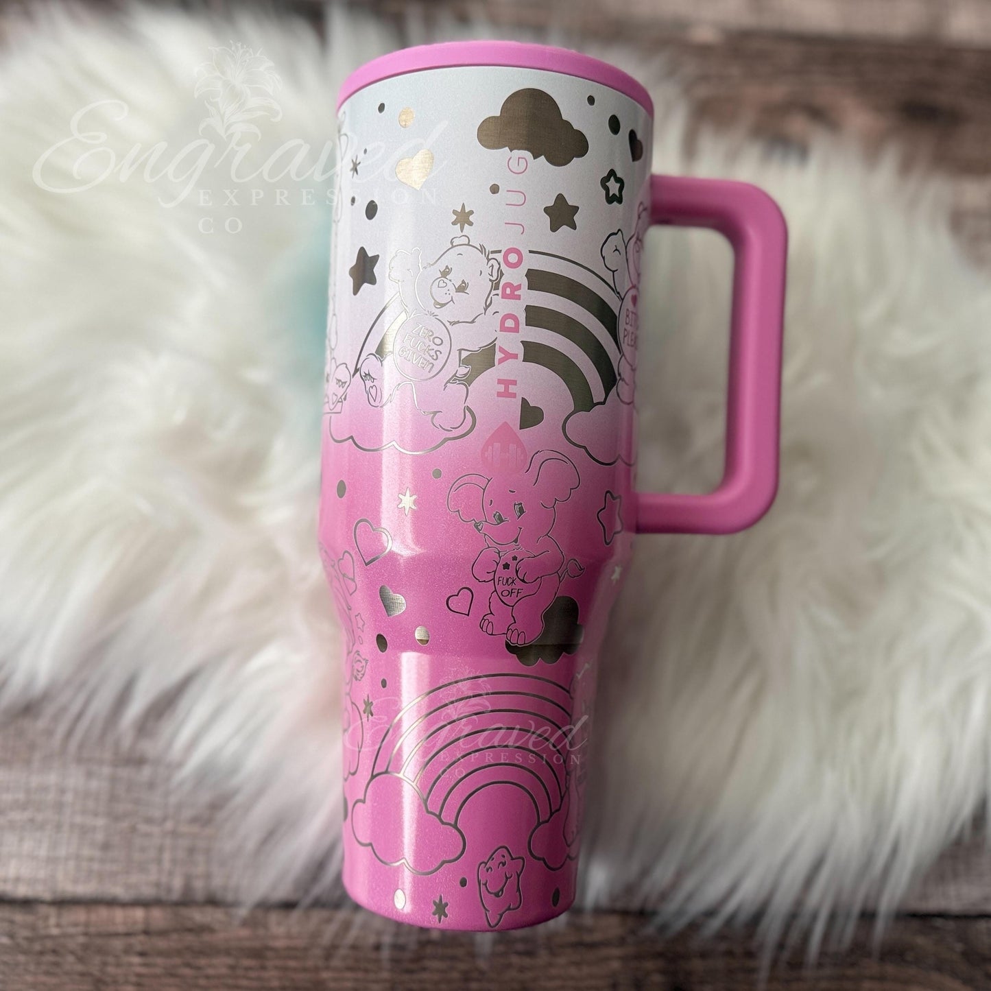 Engraved Stainless Steel Tumbler - Candy Coated Hydrojug Traveler With Sassy Bear Design