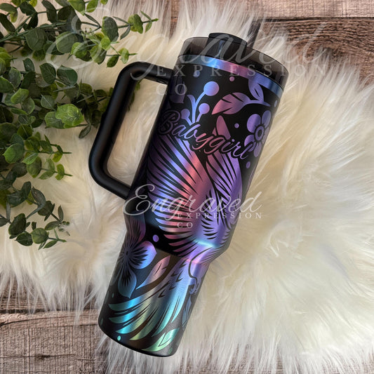 Stanley Black Chroma Tumbler – Engraved Stainless Steel, Vacuum Insulated Travel Cup