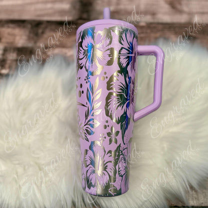 Engraved Brumate Tumbler – Custom Name Cup With Hummingbird Design, Lavender