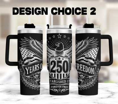 Engraved YETI Tumbler – America 250 Patriotic Drinkware | Limited Edition Cup