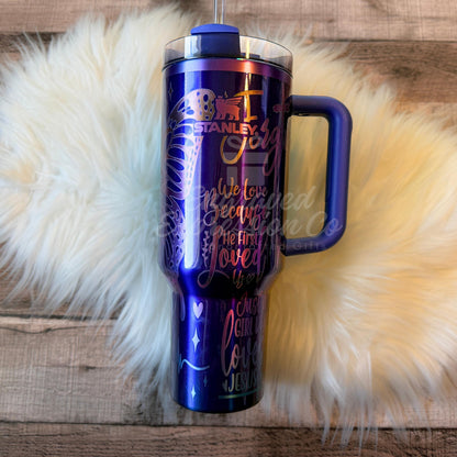 Engraved Faith Tumbler - Stanley Quencher Star Shine | Personalized Christian Gift