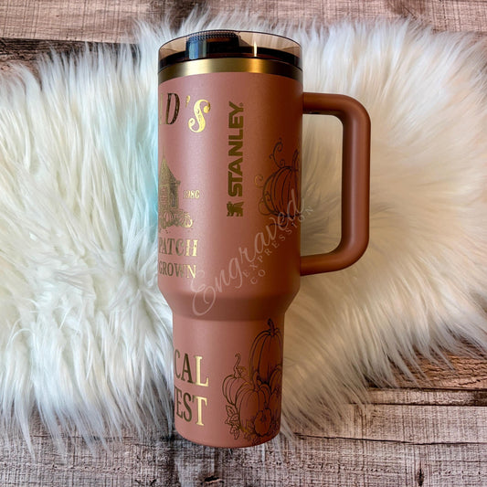 Mocha Latte Stanley Tumbler – Engraved Stainless Steel Pumpkin Patch Cup | Vacuum Insulated Double Wall Drinkware