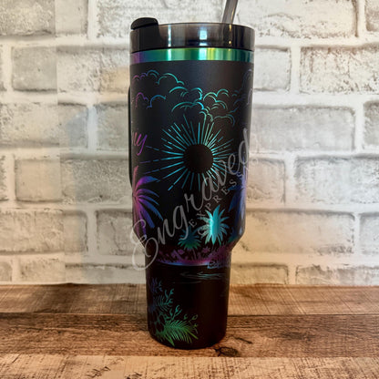 Engraved Stanley Tumbler | Black Chroma Insulated Stainless Steel Travel Cup