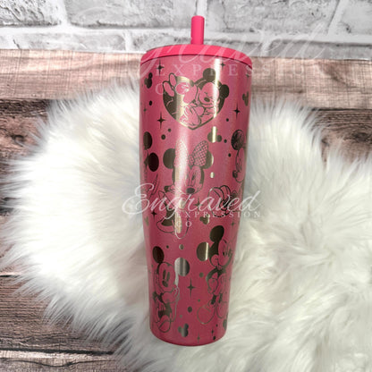 Engraved Glitter Pink Tumbler - 40 oz Leak Proof Cup | Custom Brumate Gift