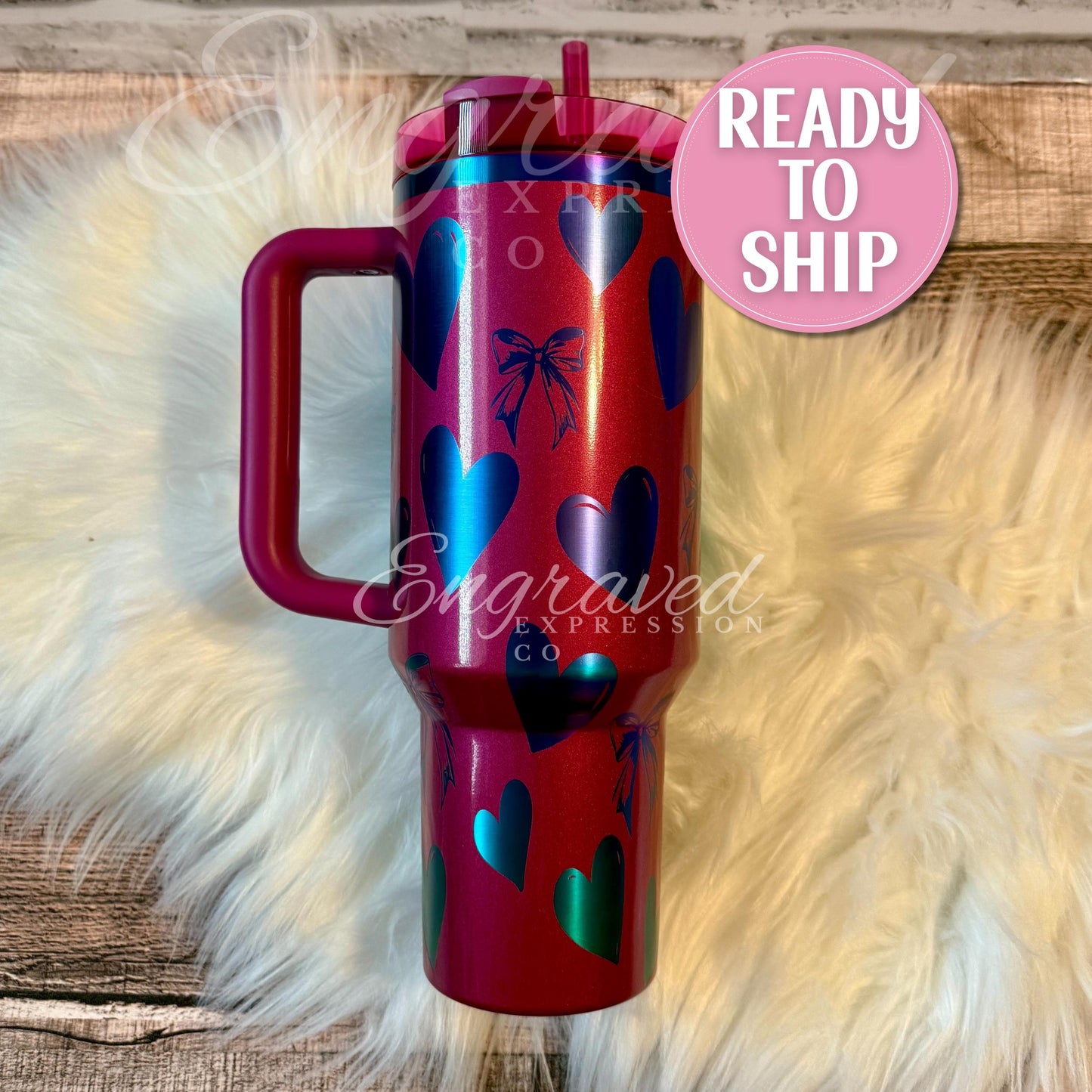 Stanley Quencher Tumbler - 40oz Stainless Steel Insulated Drink Cup | Berry Truffle Color