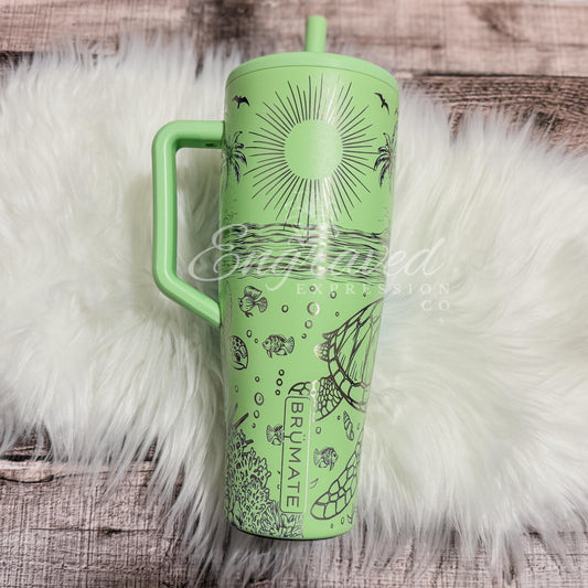 Brumate Era Tumbler - 40oz Engraved Turtle Design Leakproof Cup | Custom Gift
