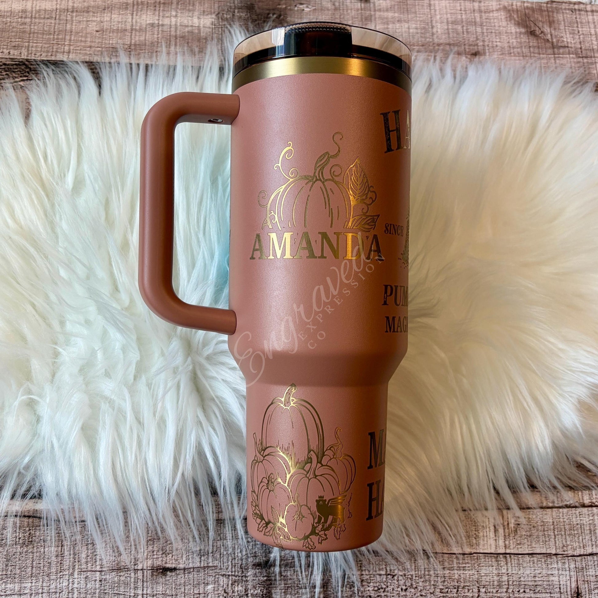 Engraved Mocha Latte Stanley: Pumpkin Patch Stanley Cup, Autumn Protour Tumbler, EngravedExpressionCo