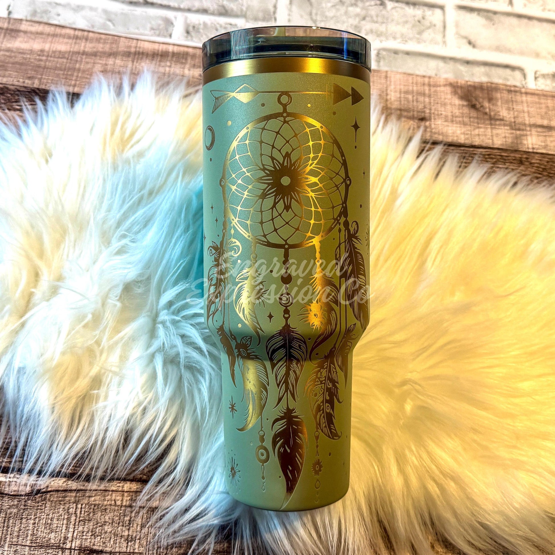 Laser Stanley Tumbler, Engraved Juniper Stanley Cup, Boho Dreamcatcher Custom Tumbler, EngravedExpressionCo