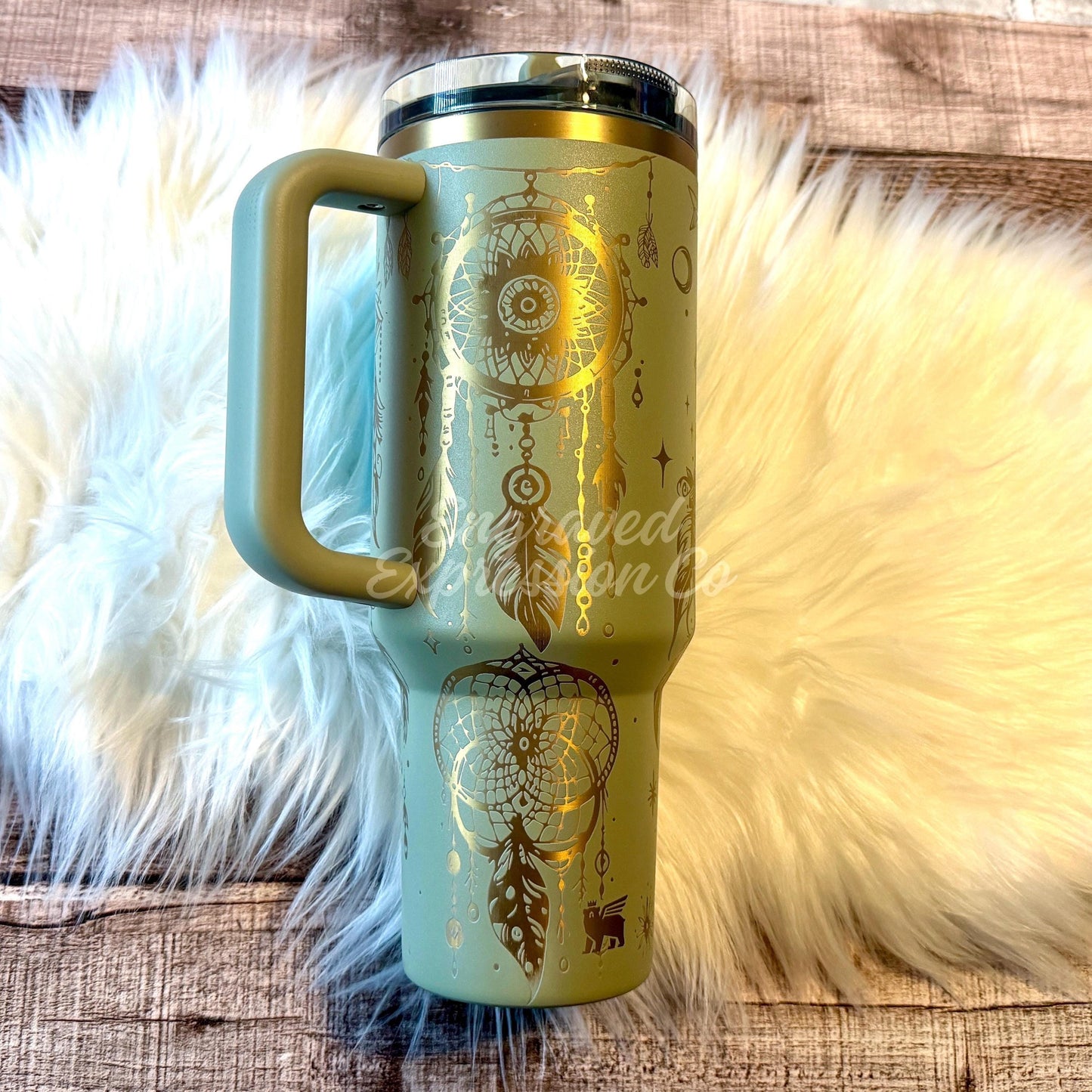 Laser Stanley Tumbler, Engraved Juniper Stanley Cup, Boho Dreamcatcher Custom Tumbler, EngravedExpressionCo