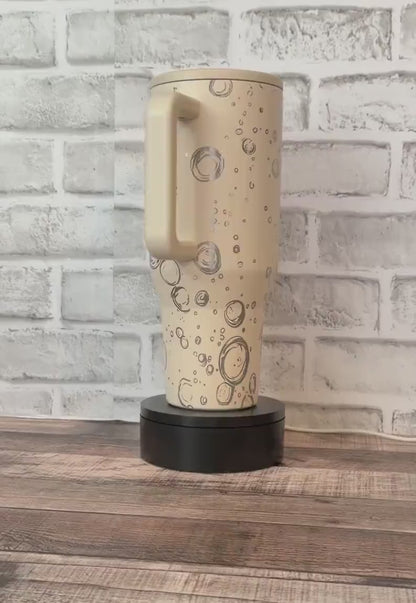 Cream Sloth Tumbler - 40oz Travel Cup With Custom Laser Engraving & Cozy Gift For Her