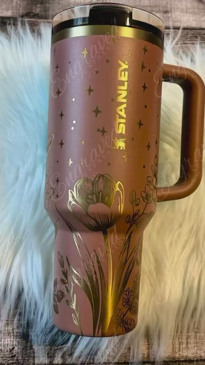 Mocha Latte Stanley Tumbler - Engraved Stainless Steel Pumpkin Patch Cup, Fall Drinkware