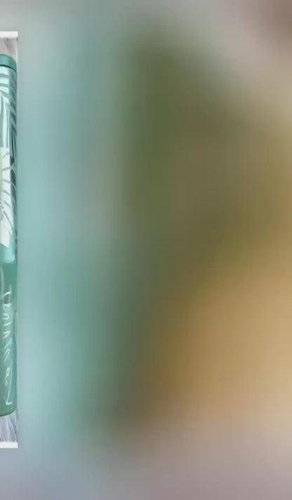 Sage HydroJug Tumbler - Laser Engraved Monstera Leaf Design | Insulated Travel Mug