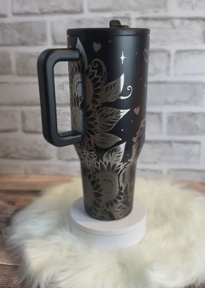 Engraved Highland Cow Tumbler - 40oz Travel Tumbler | Personalized HydroJug Cup