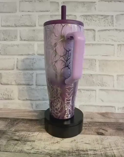 Engraved Brumate Tumbler – Limited Edition Violet Crush | Hibiscus Floral Design