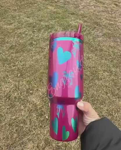 Engraved Stanley Tumbler – Limited Edition Berry Truffle Quencher Cup, Vacuum Insulated